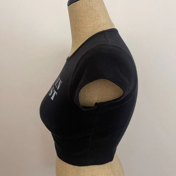 Black Graphic Women's Crop Top - Picture 4 of 7